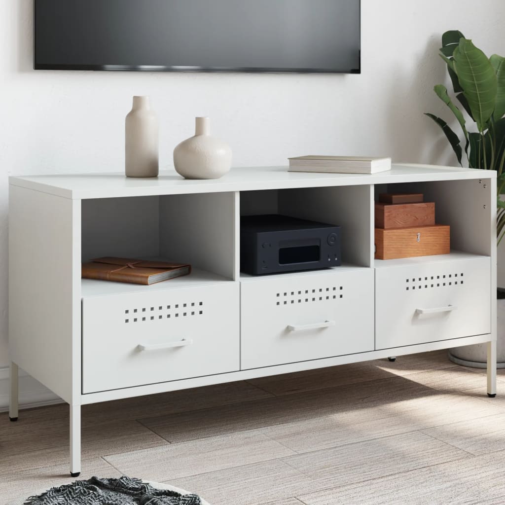 vidaXL Tv-meubel 100,5x39x50,5 cm staal zwart
