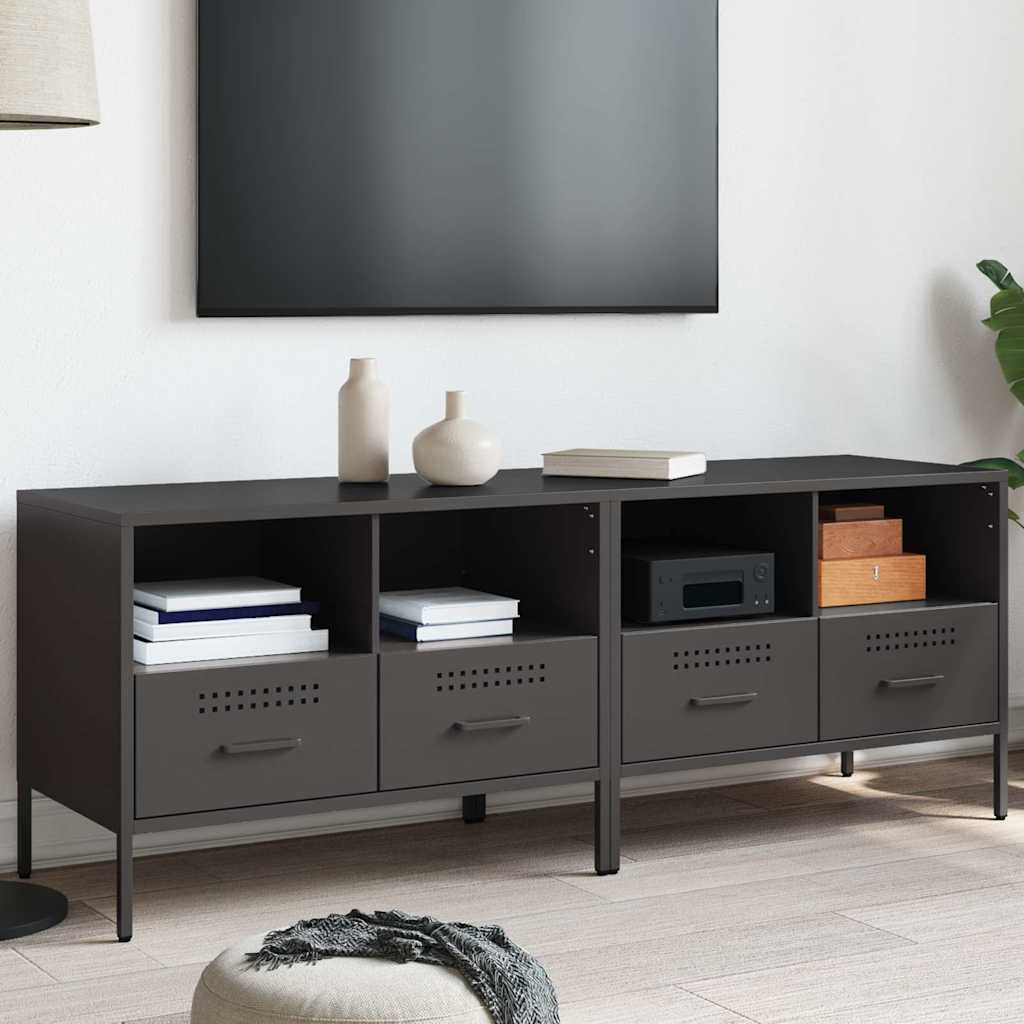 vidaXL Tv-meubel 68x39x50,5 cm staal zwart