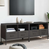 vidaXL Tv-meubel 68x39x50,5 cm staal zwart