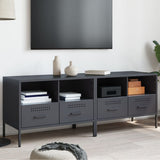vidaXL Tv-meubel 68x39x50,5 cm staal zwart