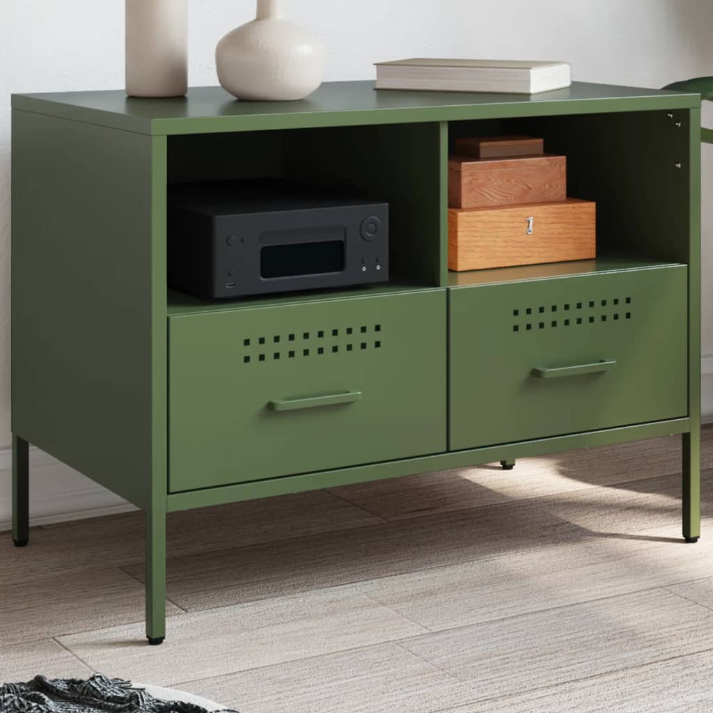 vidaXL Tv-meubel 68x39x50,5 cm staal zwart