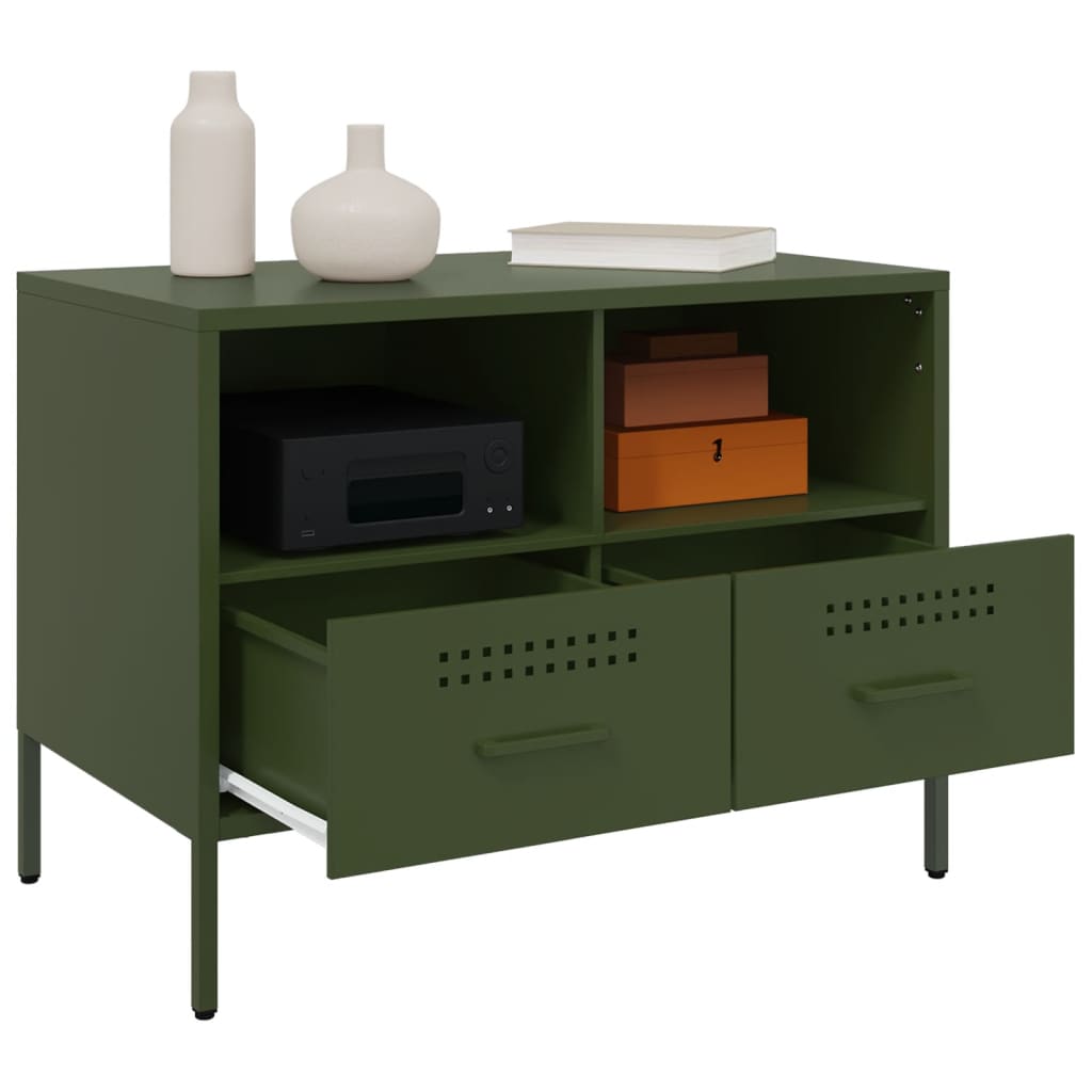 vidaXL Tv-meubel 68x39x50,5 cm staal zwart