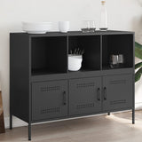 vidaXL Dressoir 100,5x39x79 cm staal zwart