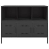 vidaXL Dressoir 100,5x39x79 cm staal zwart