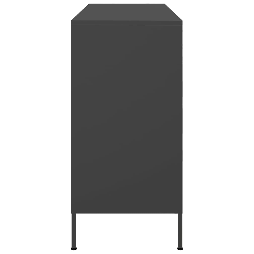 vidaXL Dressoir 100,5x39x79 cm staal zwart