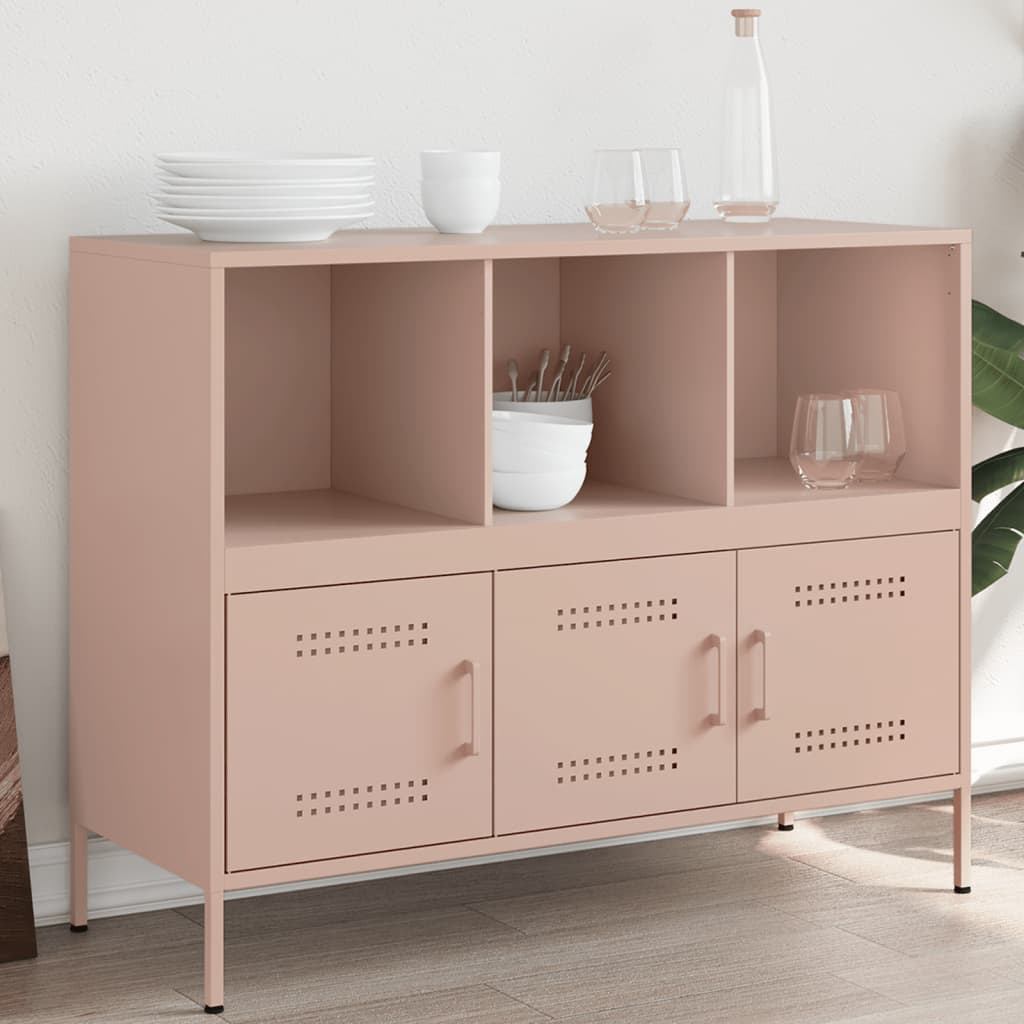 vidaXL Dressoir 100,5x39x79 cm staal zwart