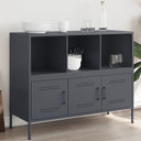 vidaXL Dressoir 100,5x39x79 cm staal zwart