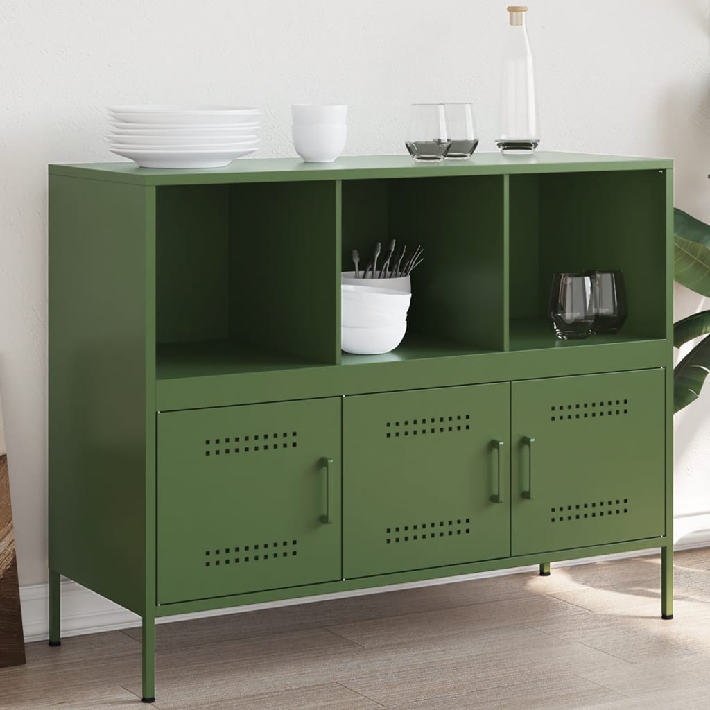 vidaXL Dressoir 100,5x39x79 cm staal zwart