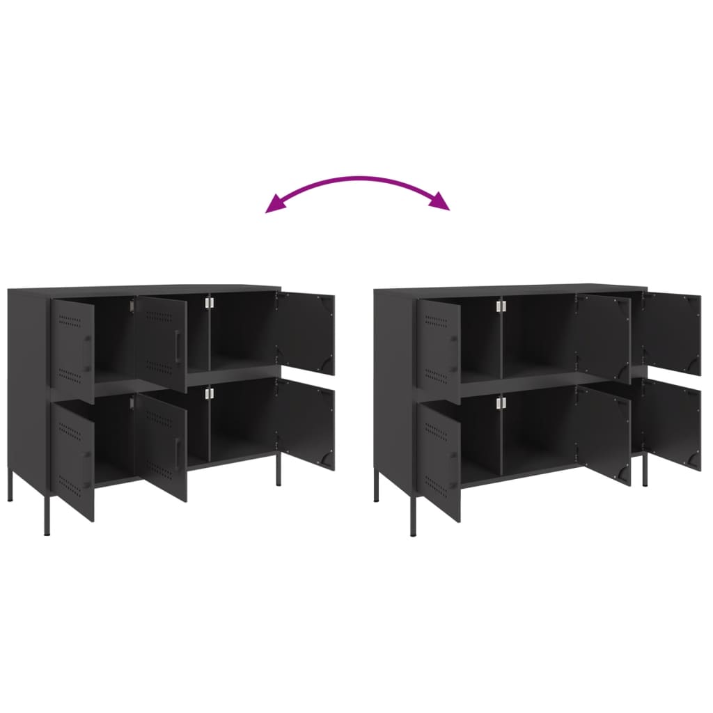 vidaXL Sideboard 100.5x39x79 cm steel black