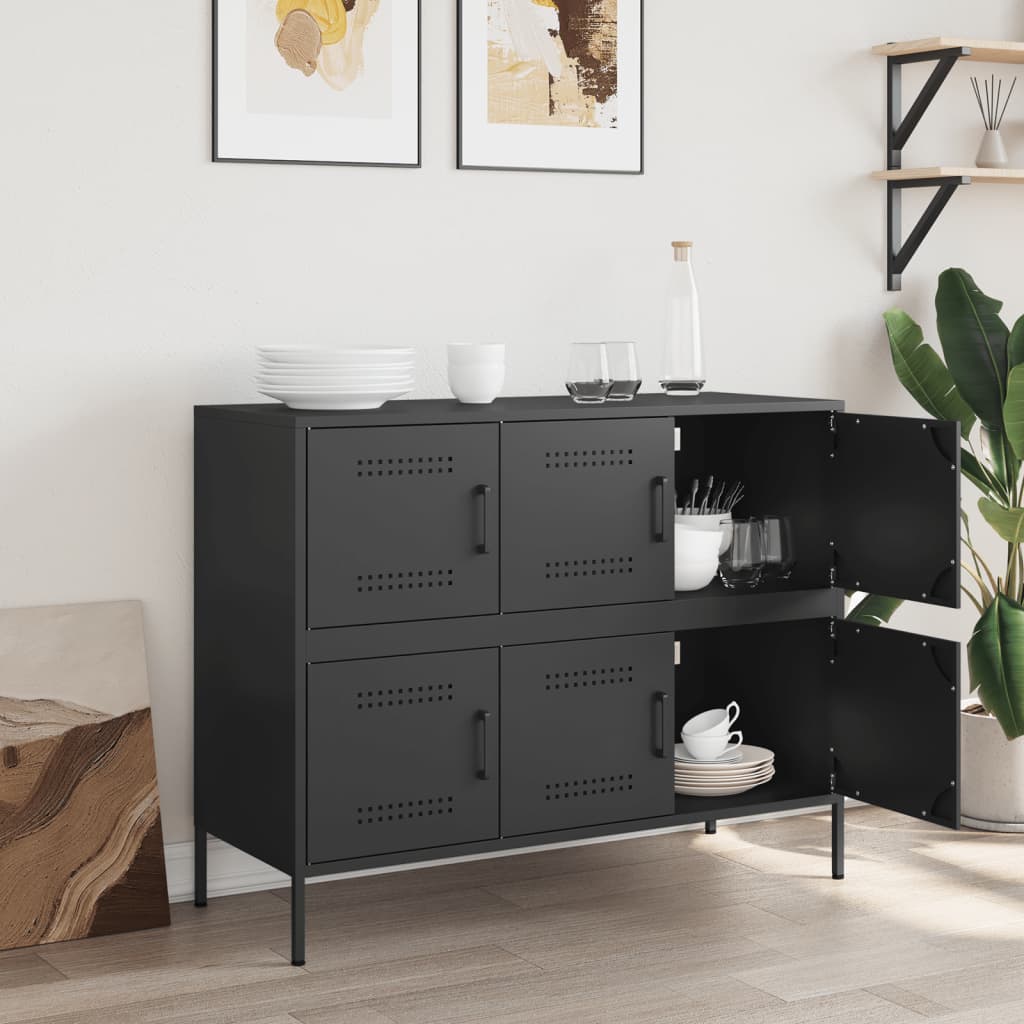 vidaXL Sideboard 100.5x39x79 cm steel black