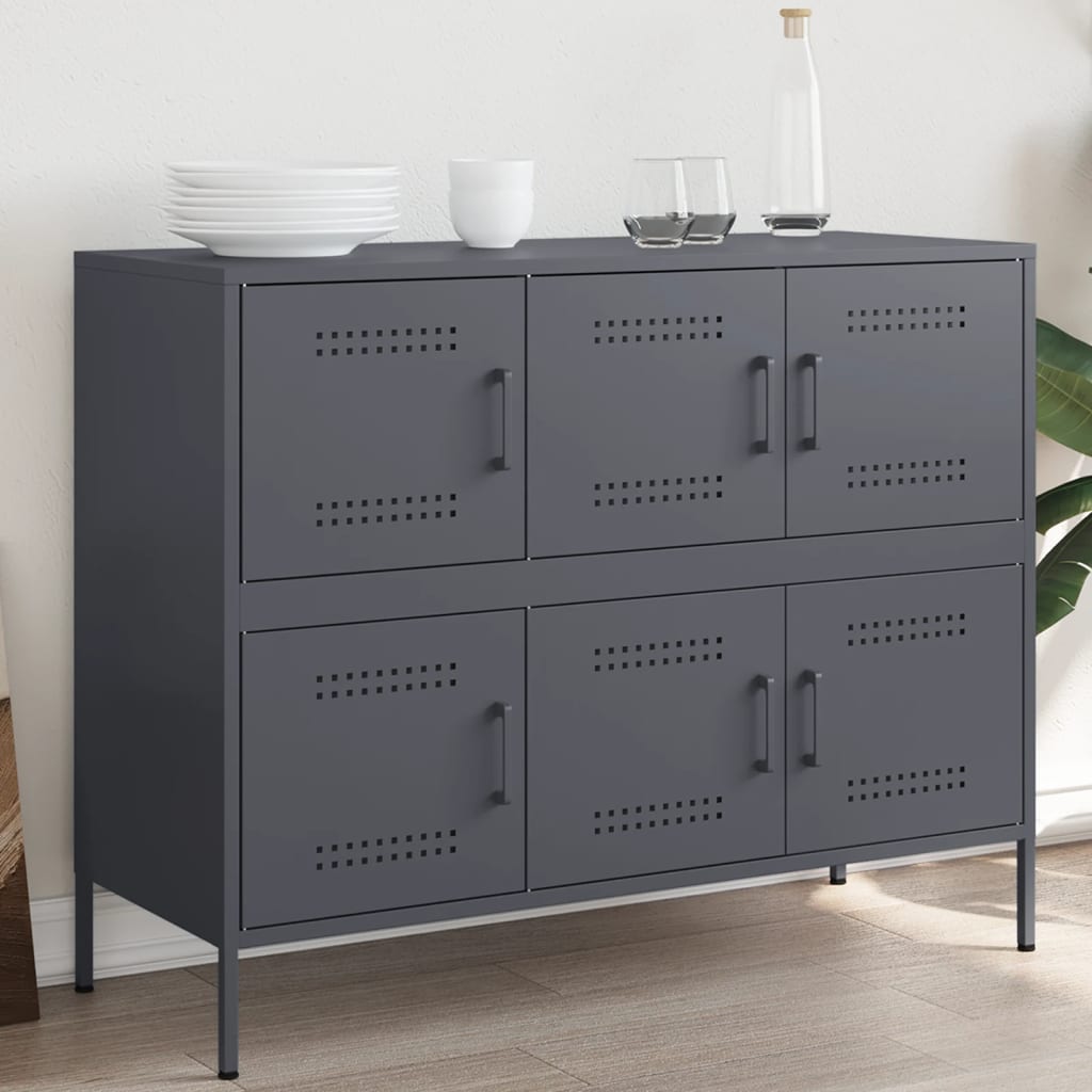vidaXL Sideboard 100.5x39x79 cm steel black