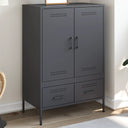 vidaXL Hoge kast 68x39x101,5 cm staal zwart