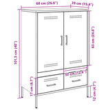 vidaXL Hoge kast 68x39x101,5 cm staal zwart