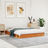 vidaXL Cadre de lit sans matelas massif vert grenenhout wasbruin 200x200 cm