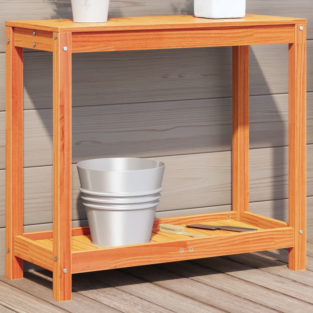 vidaXL Potting Table with Shelf 82.5x35x75 cm Solid Pine Wood