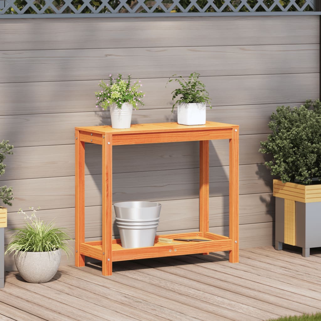 vidaXL Potting Table with Shelf 82.5x35x75 cm Solid Pine Wood