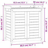 vidaXL Oppottafel met schappen 82,5x50x86,5 cm massief grenenhout wit