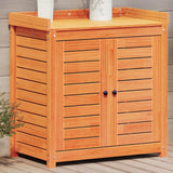 vidaXL Oppottafel met schappen 82,5x50x86,5 cm massief grenenhout wit