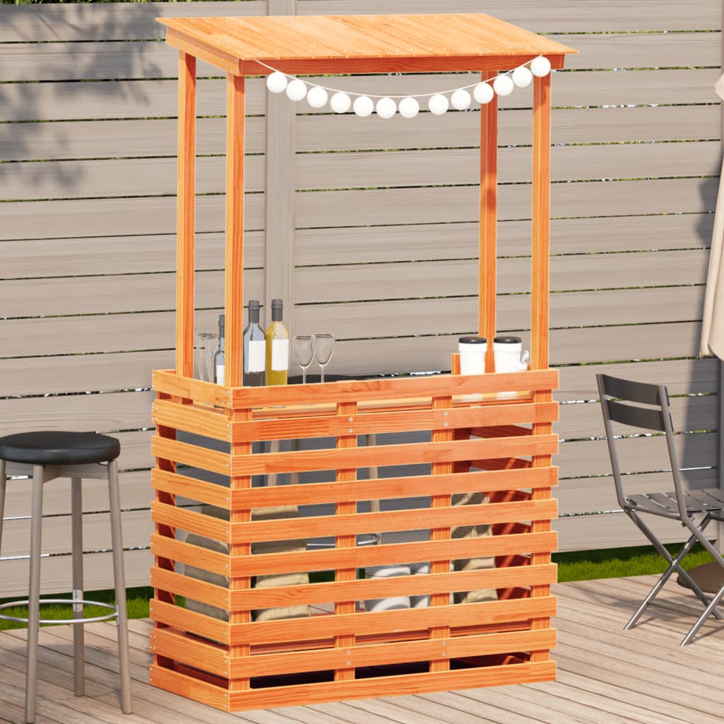vidaXL Tuinbartafel 113,5x50x103 cm massief grenenhout wit