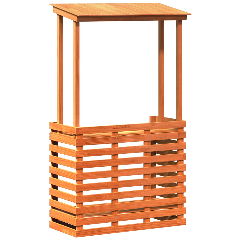 vidaXL Tuinbartafel 113,5x50x103 cm massief grenenhout wit