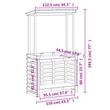 vidaXL Tuinbartafel 113,5x50x103 cm massief grenenhout wit