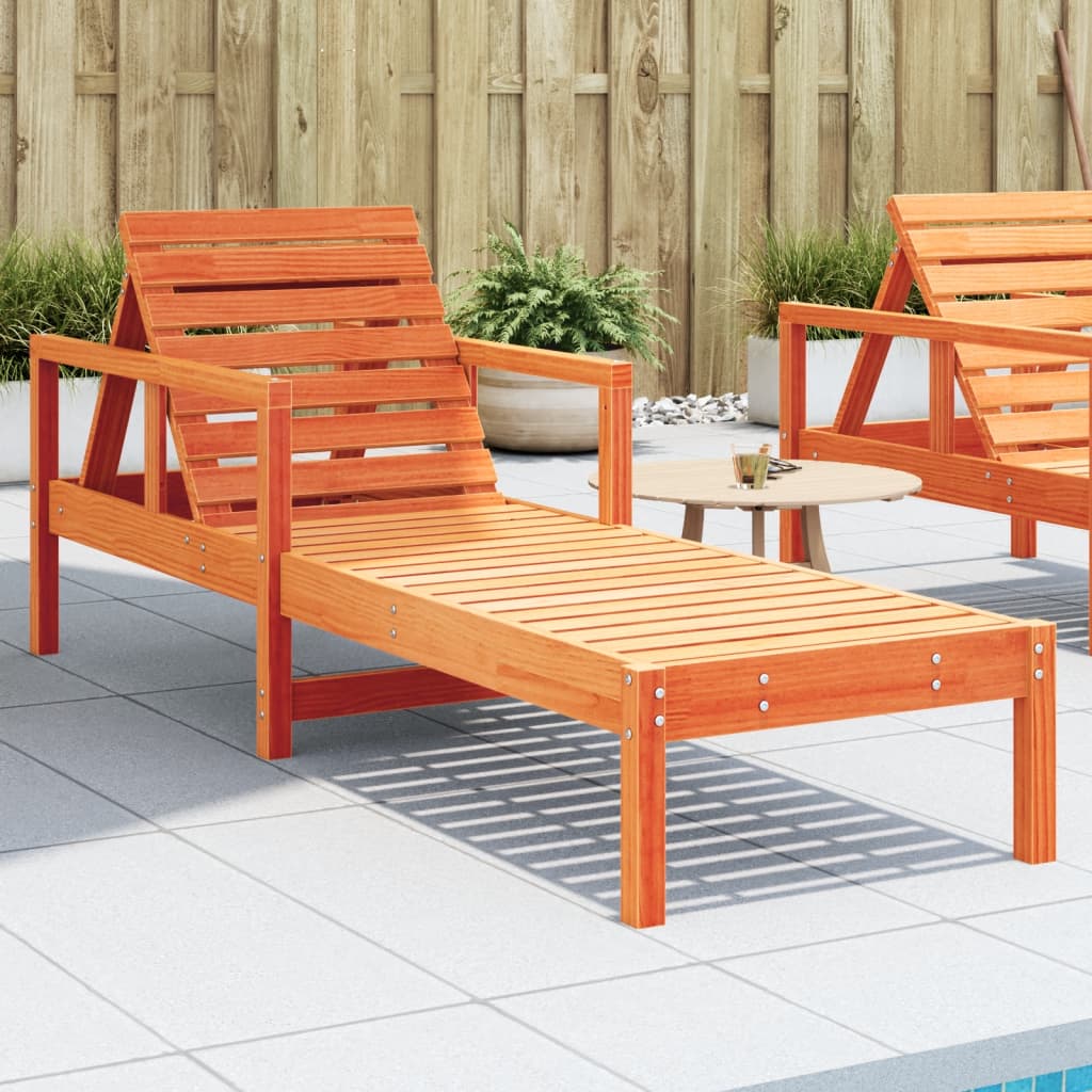 vidaXL Sun Lounger 199.5x62x55 cm Solid Pinewood