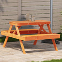 vidaXL Picknicktafel 105x134x75 cm massief grenenhout