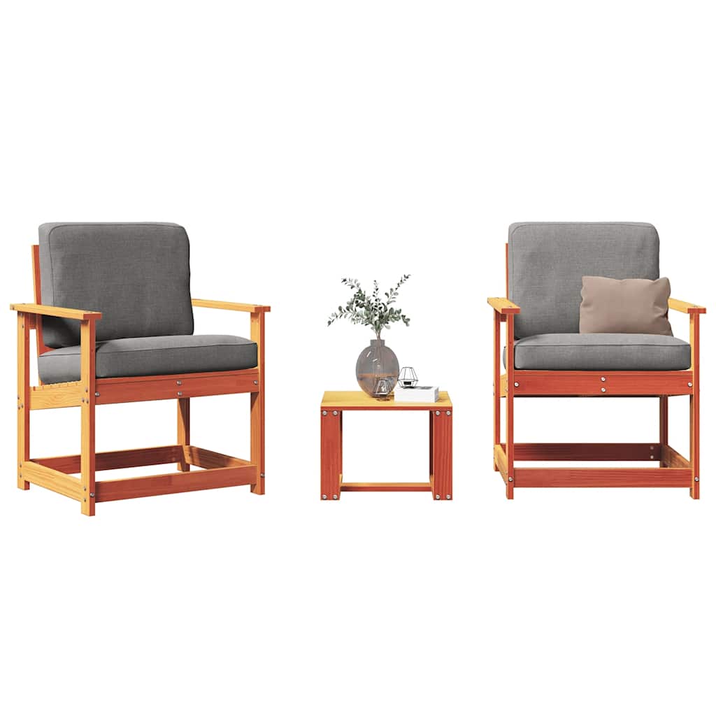 vidaXL 3-Piece Lounge Set Solid Pine Wood