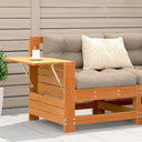 vidaXL Tuinbank met armleuning en klaptafel massief grenenhout