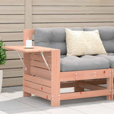 vidaXL Tuinbank met armleuning en klaptafel massief grenenhout
