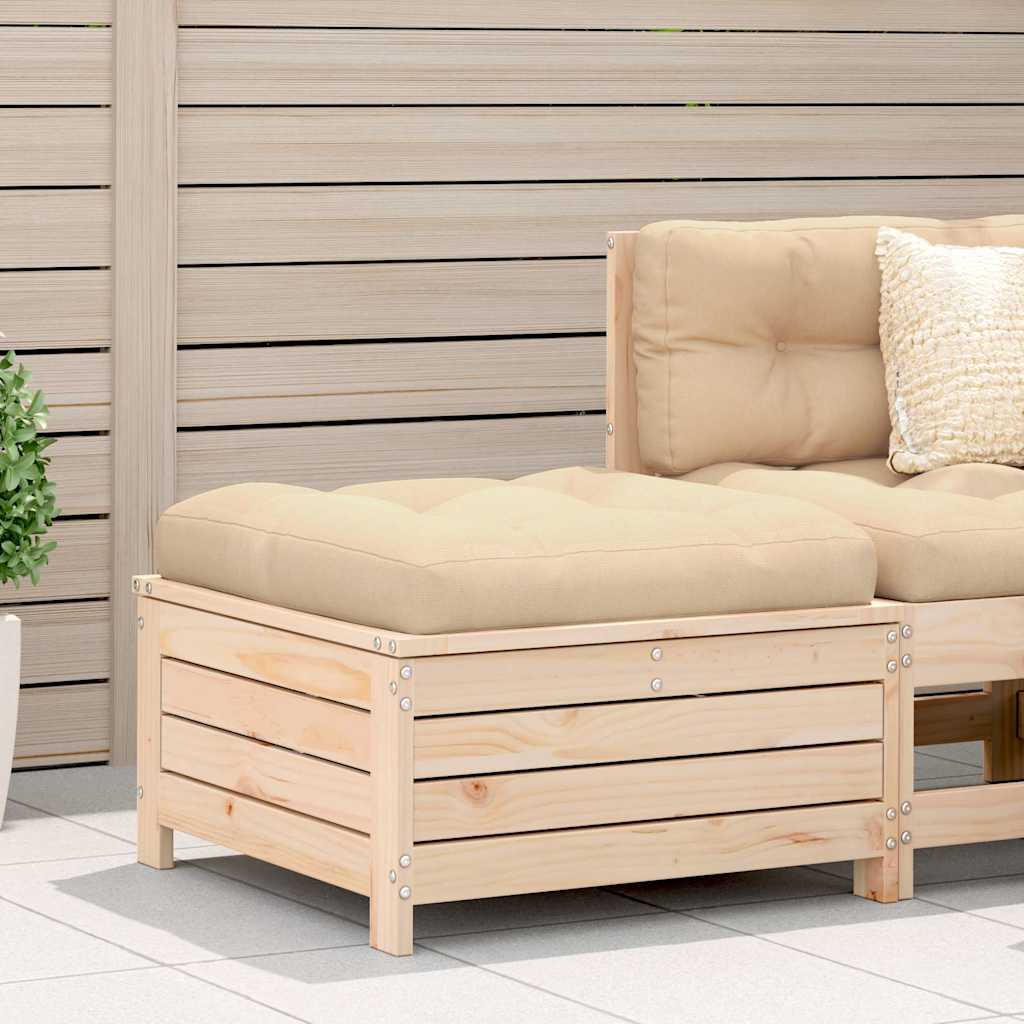 vidaXL Tuinbank met armleuning en klaptafel massief grenenhout