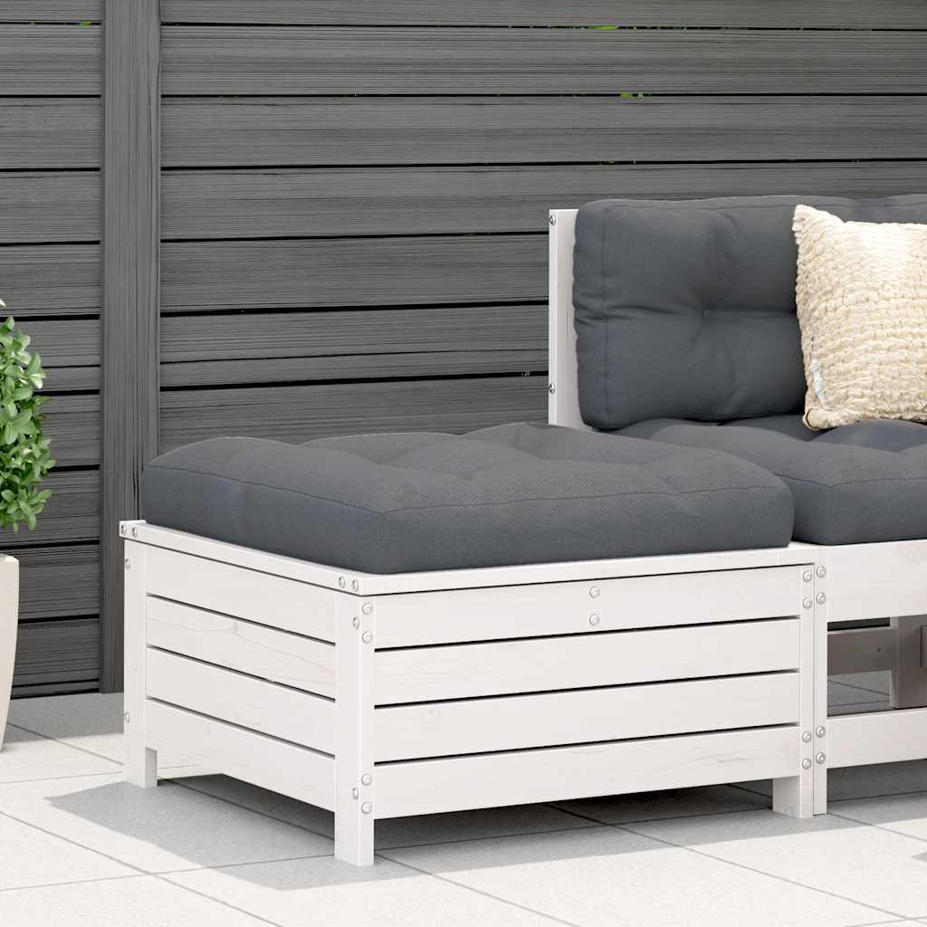 vidaXL Tuinbank met armleuning en klaptafel massief grenenhout