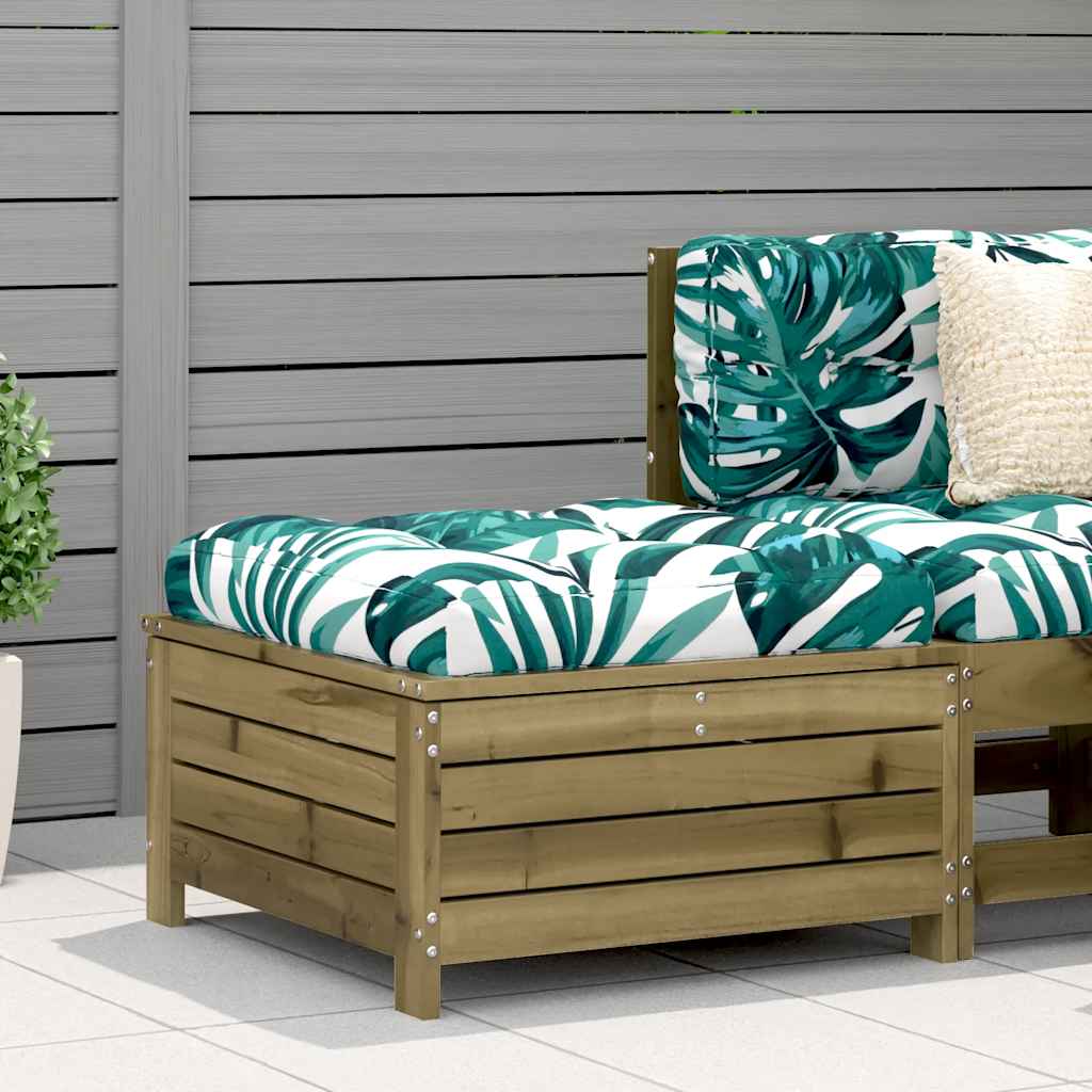 vidaXL Tuinbank met armleuning en klaptafel massief grenenhout