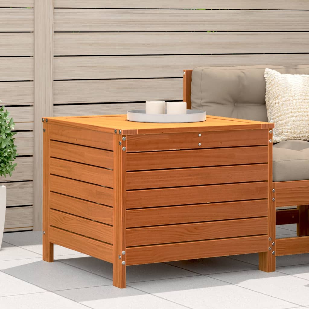 vidaXL Tuinbank met armleuning en klaptafel massief grenenhout