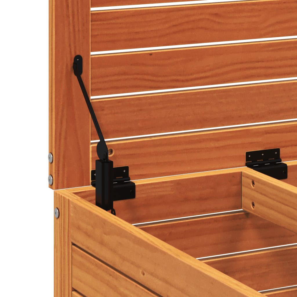 vidaXL Tuinbank met armleuning en klaptafel massief grenenhout