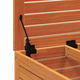 vidaXL Tuinbank met armleuning en klaptafel massief grenenhout