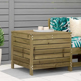 vidaXL Tuinbank met armleuning en klaptafel massief grenenhout