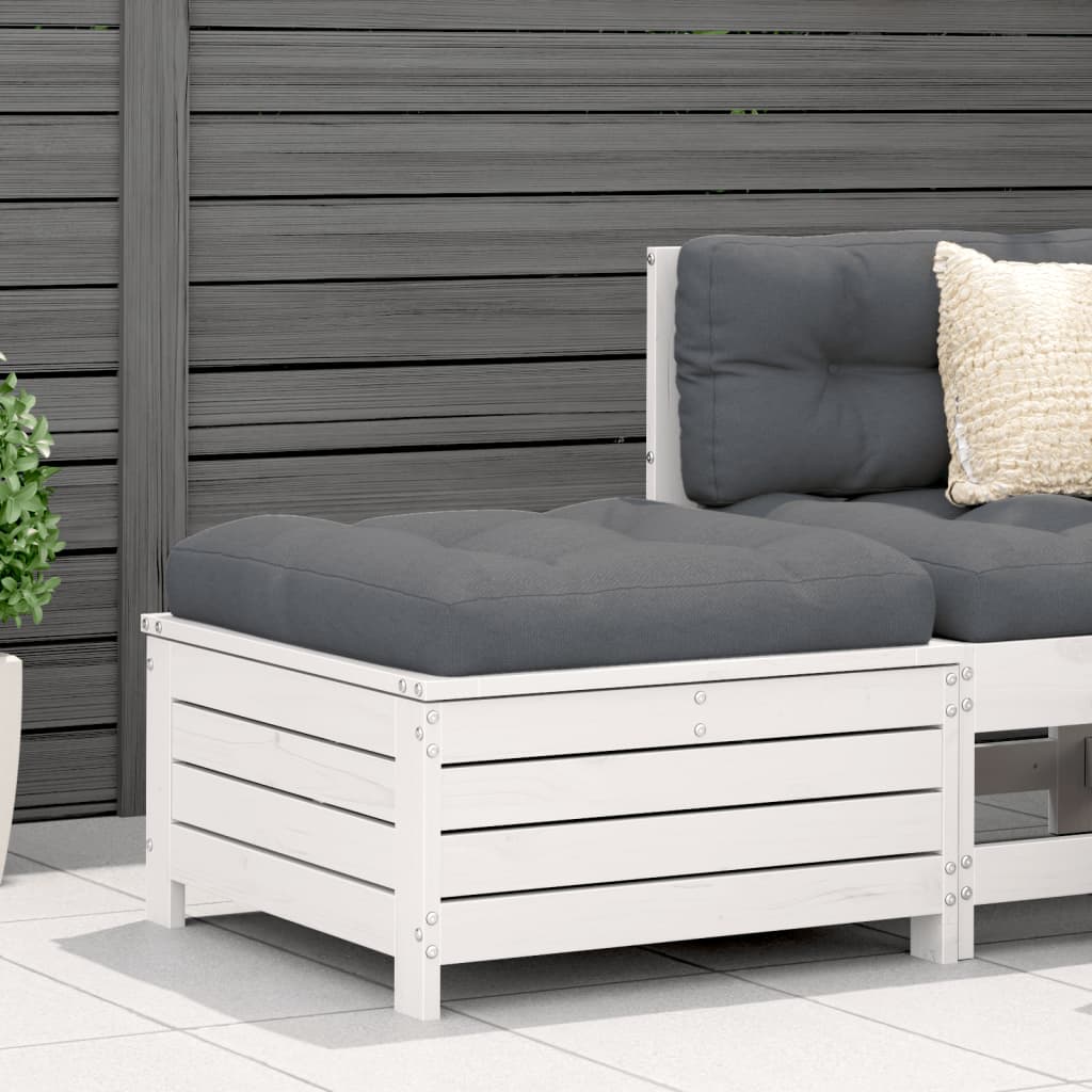 vidaXL Tuinbank met armleuning en kussen massief grenenhout
