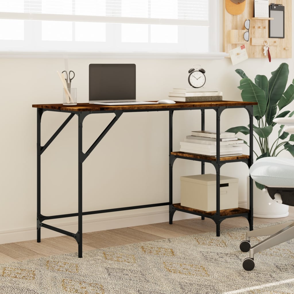 vidaXL Bureau 120x50x75 cm metaal en bewerkt hout sonoma eikenkleurig