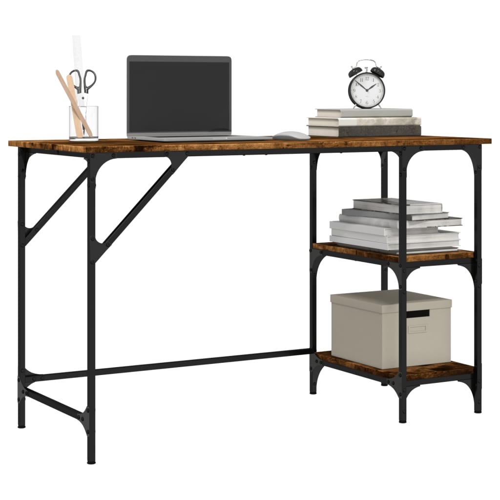 vidaXL Bureau 120x50x75 cm metaal en bewerkt hout sonoma eikenkleurig
