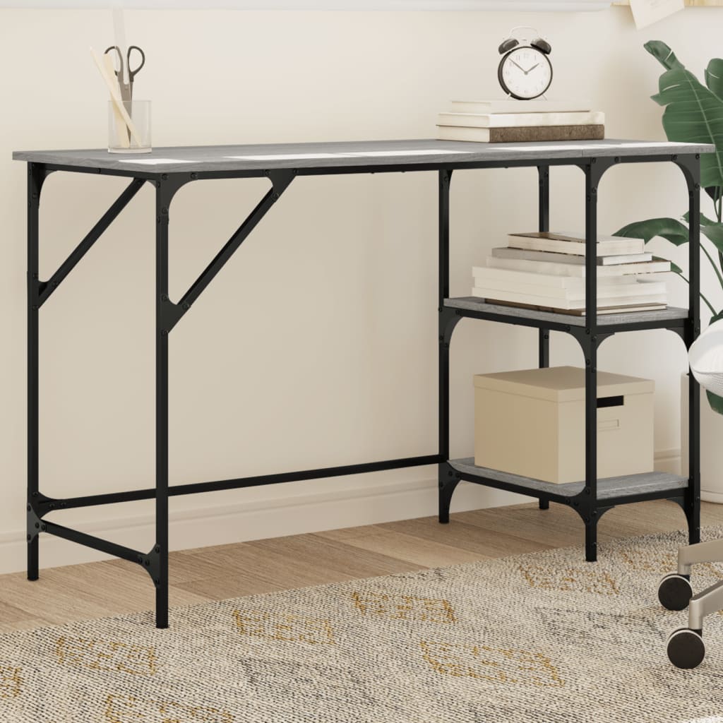 vidaXL Bureau 120x50x75 cm metaal en bewerkt hout sonoma eikenkleurig