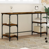 vidaXL Desk 140x50x75 cm Metal and Engineered Wood Sonoma Oak Colour
