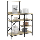 vidaXL Bakkersrek 90x40x132 cm bewerkt hout en metaal zwart