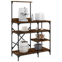 vidaXL Bakkersrek 90x40x132 cm bewerkt hout en metaal zwart
