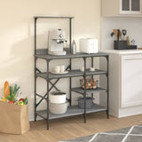 vidaXL Bakkersrek 90x40x132 cm bewerkt hout en metaal zwart