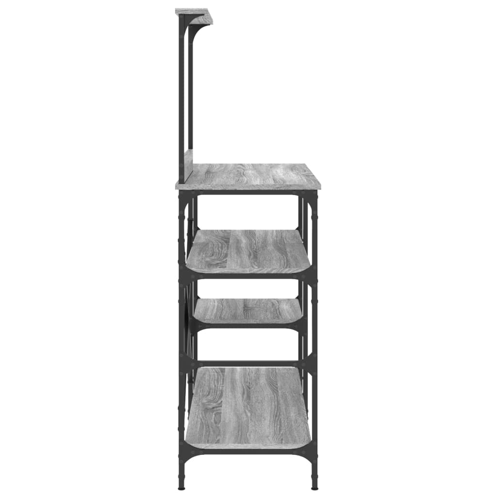 vidaXL Bakkersrek 90x40x132 cm bewerkt hout en metaal zwart