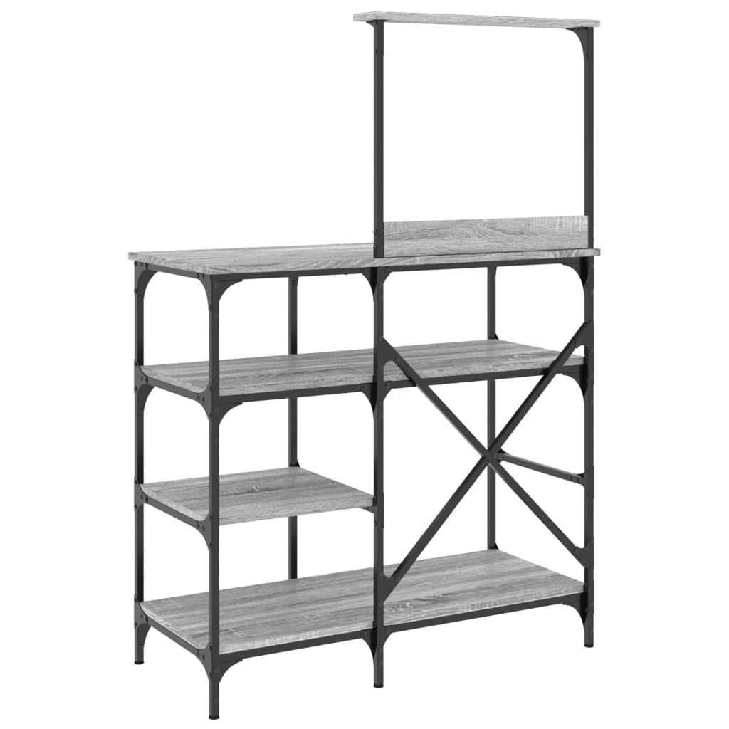 vidaXL Bakkersrek 90x40x132 cm bewerkt hout en metaal zwart
