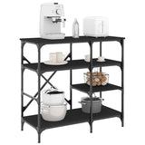 vidaXL Baker's Rack 90x40x84 cm engineered wood and metal black