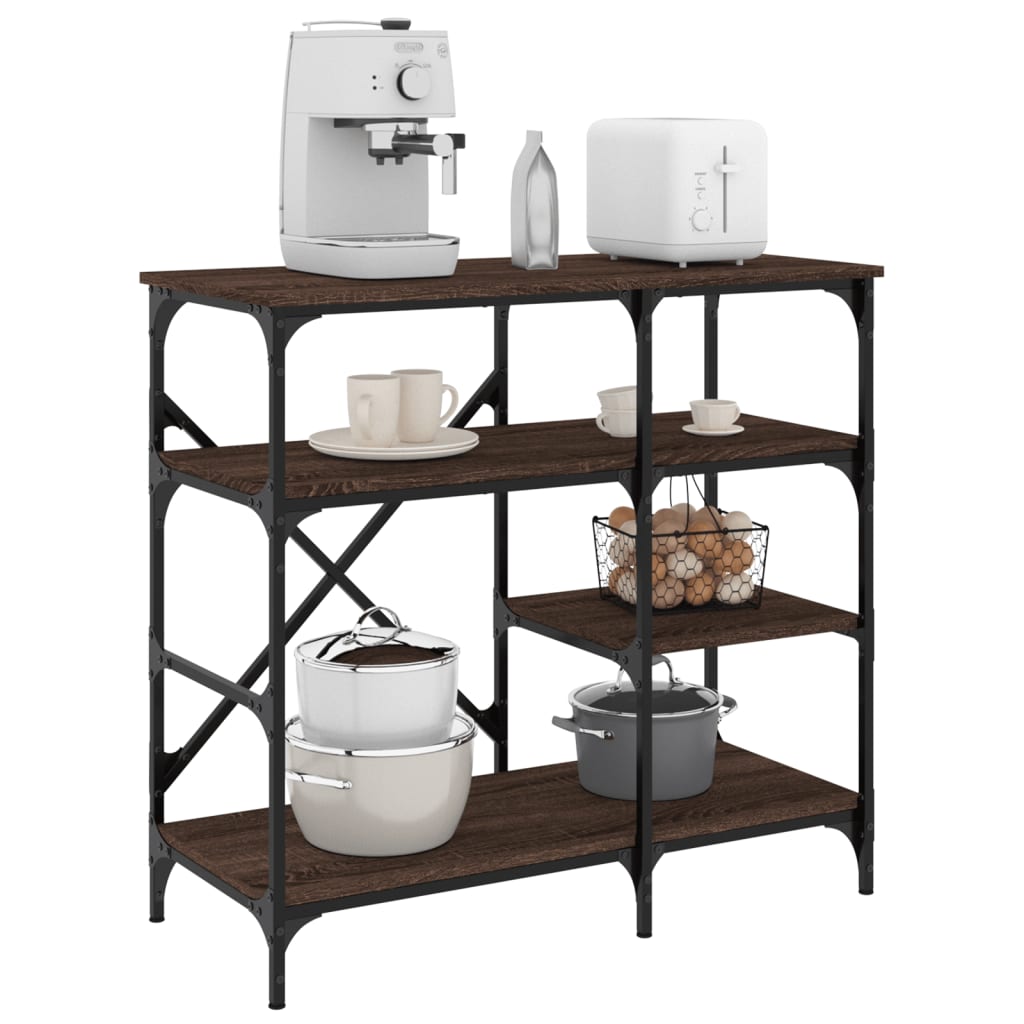 vidaXL Baker's Rack 90x40x84 cm engineered wood and metal black