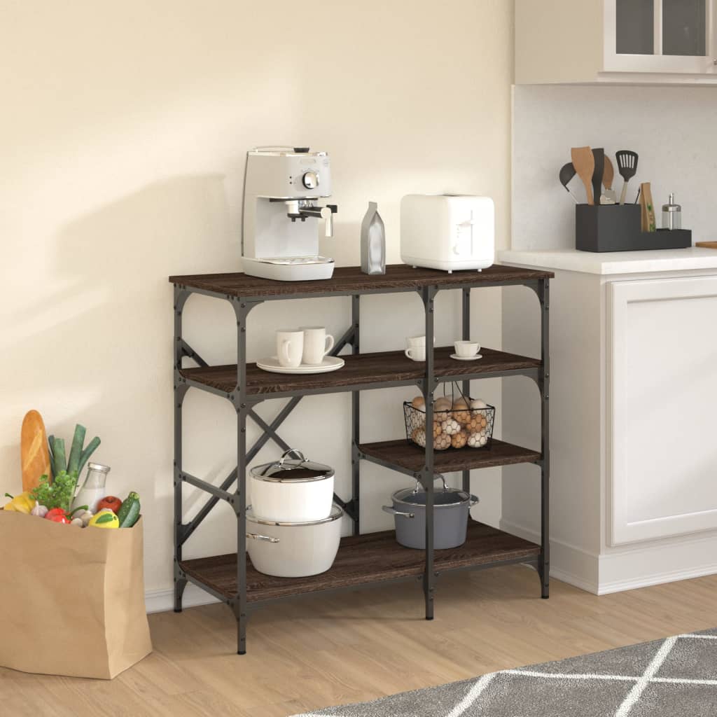 vidaXL Baker's Rack 90x40x84 cm engineered wood and metal black